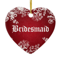 Elegant Wedding Favor Victorian Flourish Red ornaments