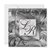 Elegant-Wedding Invitation-Floral-Metallic-Silver