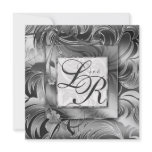 Elegant Wedding Floral Metallic Silver Custom Invitations