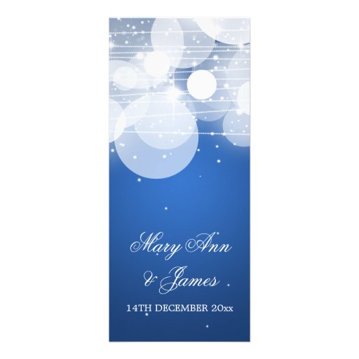 Elegant Wedding Glow & Sparkle Blue Custom Invitations