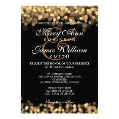 Elegant Wedding Gold Lights Custom Invitation