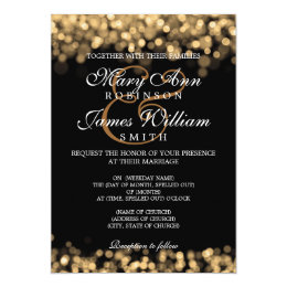 Elegant Wedding Gold Lights Custom Invitation