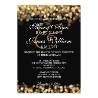 Elegant Wedding Gold Lights Custom Invitation