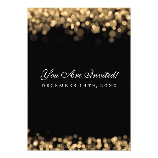Elegant Wedding Gold Lights Personalized Announcement