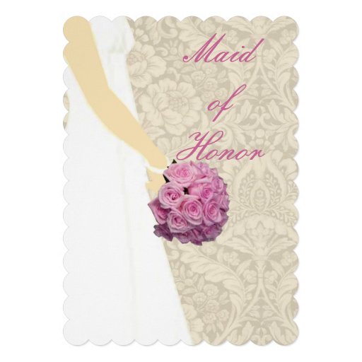 Elegant Wedding Gown Maid Of Honor Card