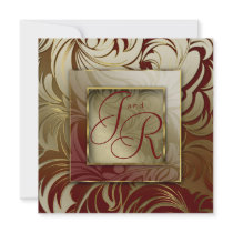 Elegant Wedding Invitation Autumn Leaves