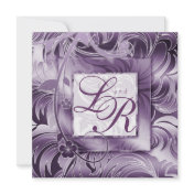 Elegant Wedding Invitation-Floral-Purple-Silver
