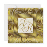 Elegant Wedding Invitation Leaf Floral Gold
