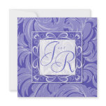 Elegant Wedding Invitation Leaf Floral Periwinkle