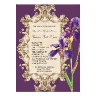 Elegant Wedding Invitation - Purple Elegant Iris