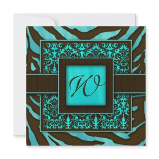 Elegant Invitation Zebra Damask invitation