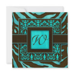 Elegant Wedding Invitation Zebra Damask BB