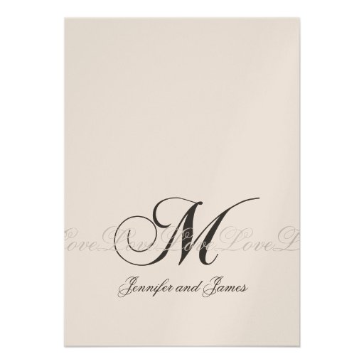 Elegant Wedding Invitations Monogram M Love