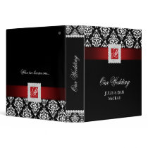 Elegant Wedding Jewels Red Black White 3 Ring Binders