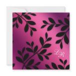 Elegant Wedding Leaves Pink Purple Black Custom Invites
