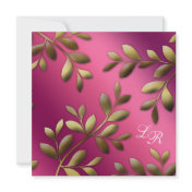 Elegant Wedding Leaves Pink Purple Gold