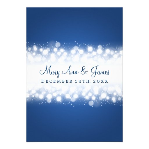 Elegant Wedding Magic Sparkle Blue Personalized Invitation