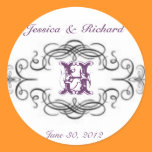 Elegant Wedding Monogram Sticker stickers