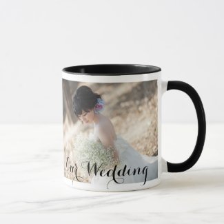 Elegant wedding mug with photo