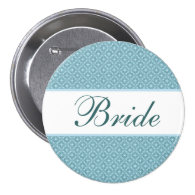 Elegant wedding name button for bride.