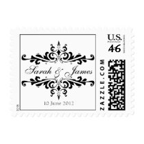 Elegant Wedding Names Date Postage Stamp