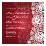 Elegant Wedding Paisley Lace Red Invite