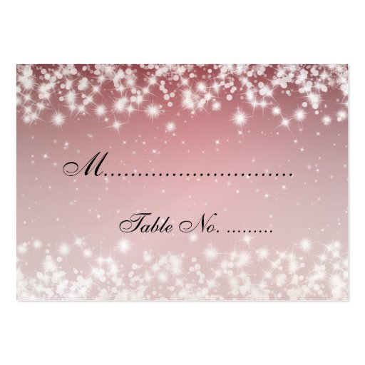 Elegant Wedding Placecards Winter Sparkle Red Business Cards (front side)