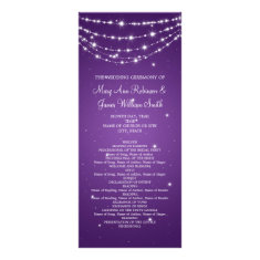 Elegant Wedding Program Sparkling Chain Purple Personalized Invite