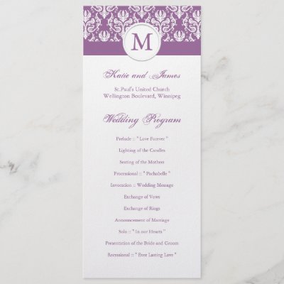 Elegant Wedding Program Template Personalized Invite by colourfuldesigns