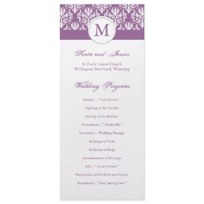 Elegant Wedding Program Template Personalized Invite by colourfuldesigns