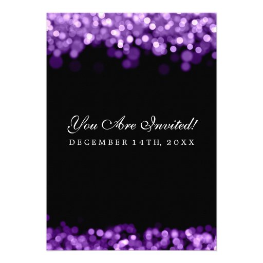 Elegant Wedding Purple Lights Custom Invites
