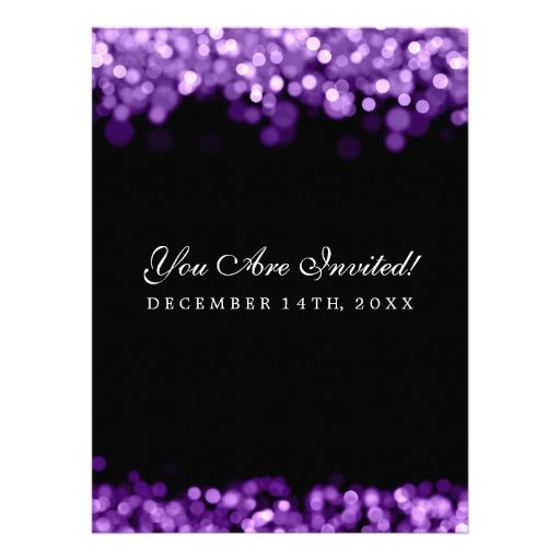 Elegant Wedding Purple Lights Custom Invites