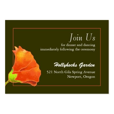 Elegant Wedding Reception Enclosure Card 3.5x2.5 Large Business Card