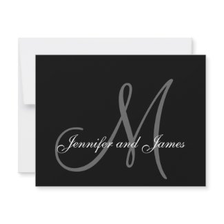 Elegant Wedding RSVP Card with Monogram invitation