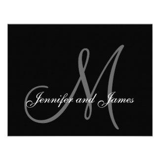 Elegant Wedding RSVP Card with Monogram Personalized Announcement