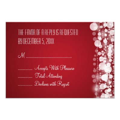 Elegant Wedding RSVP Dotted Red Personalized Invitation