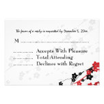 Elegant Wedding RSVP Japanese Flowers Red Custom Invitation