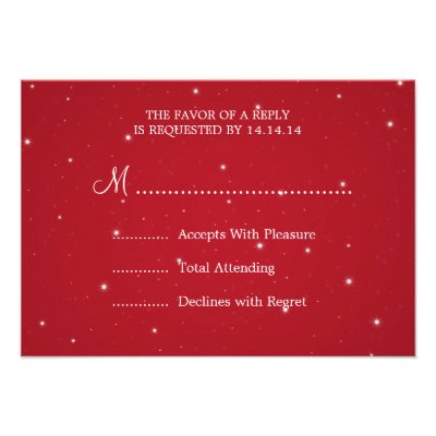 Elegant Wedding RSVP Sparkling Chain Red Personalized Invite