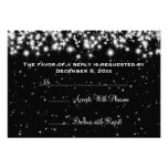 Elegant Wedding RSVP Winter Sparkle Black Custom Invitations