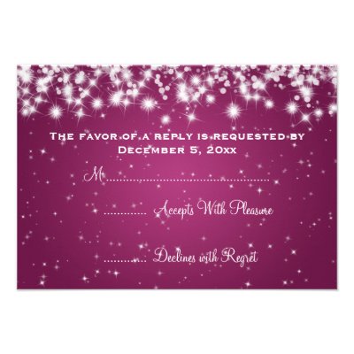 Elegant Wedding RSVP Winter Sparkle Pink Personalized Announcement