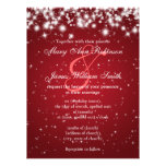 Elegant Wedding Save The Date Winter Sparkle Red Invite