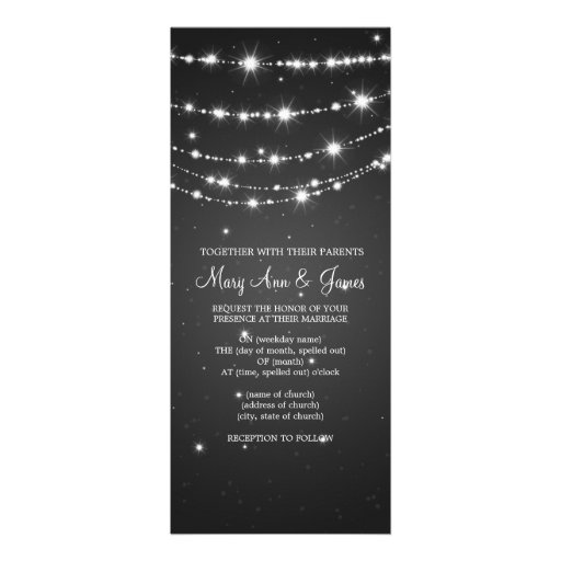 Elegant Wedding Sparkling Chain Black Custom Invite