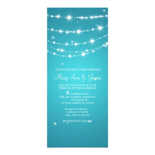 Elegant Wedding Sparkling Chain Blue Personalized Invites