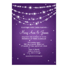 Elegant Wedding Sparkling Chain Purple Card