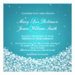 Elegant Wedding Star Sparkle Blue Custom Invites