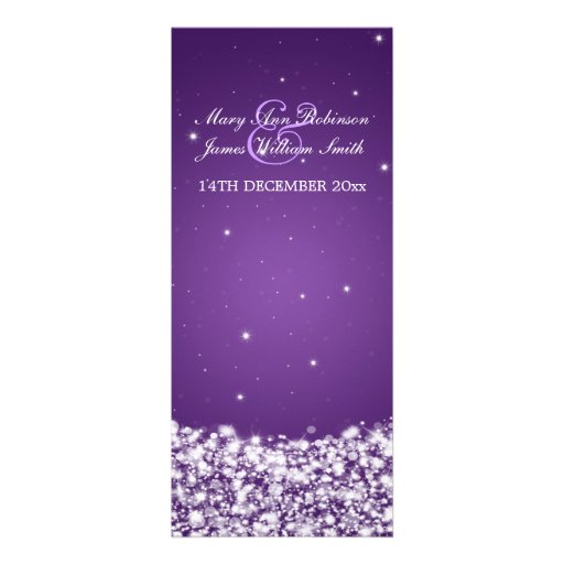 Elegant Wedding Star Sparkle Purple Invites