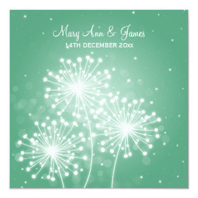 Elegant Wedding Summer Sparkle Mint Green 5.25x5.25 Square Paper Invitation Card