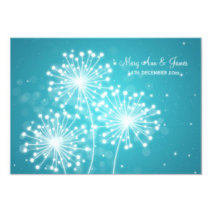 Elegant Wedding Summer Sparkle Turquoise 5x7 Paper Invitation Card