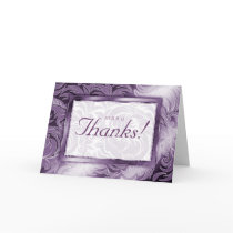 Elegant Wedding Thank You Cards Leaf Floral Purple