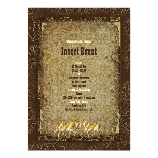 Elegant western horse ranch party invitations